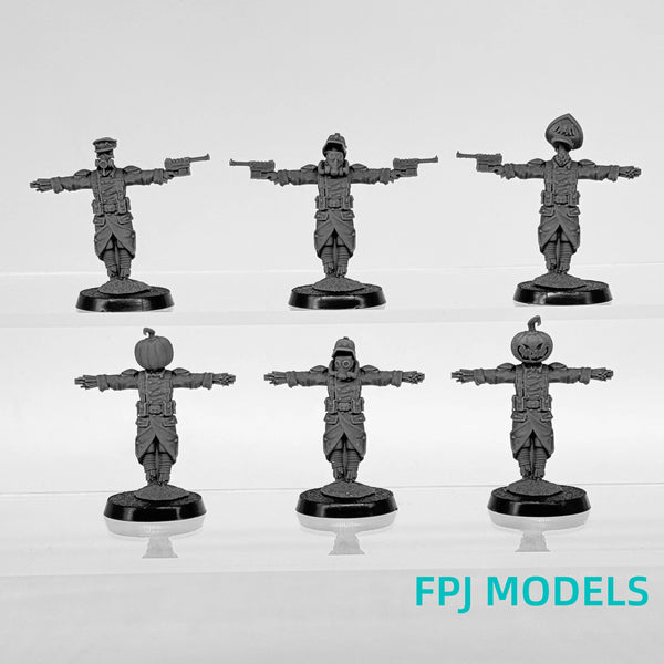 Grim Guard Scarecrow, 6 Figures, Resin Model Figure Kit, Fantasy Theme, Unassembled and Unpainted