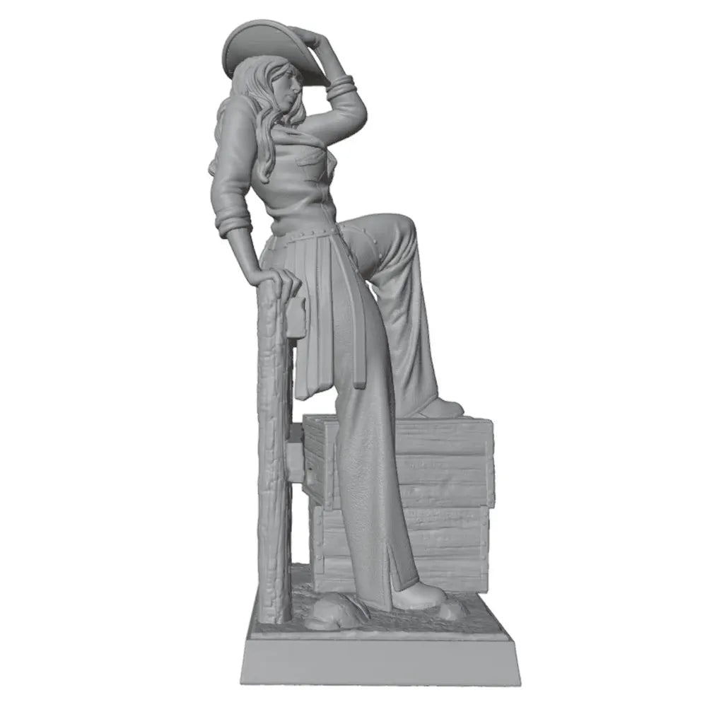 75mm Western Cowboy Girl, Resin Model Figure Kit, Anime Theme, Unassembled and Unpainted