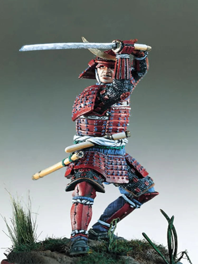 1/32 Medieval Japanese Samurai Warrior, Resin Model Figure Kit, Unassembled and Unpainted