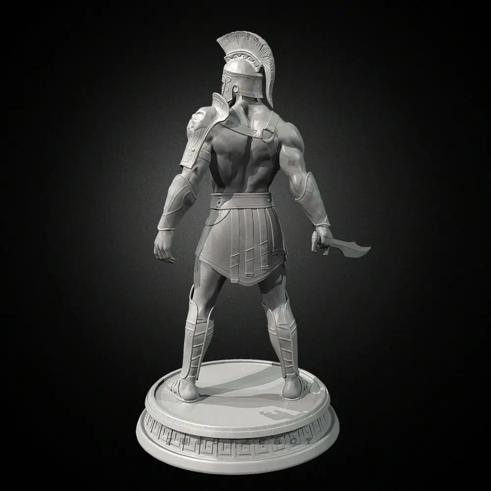 75mm Ancient Spartan Hoplite Warrior Standing Ready, Resin Model Figure Kit, Unassembled and Unpainted