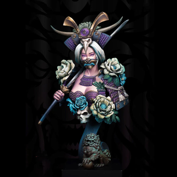 Female Samurai Warrior, Resin Model Bust Kit, Fantasy Theme, Unassembled and Unpainted