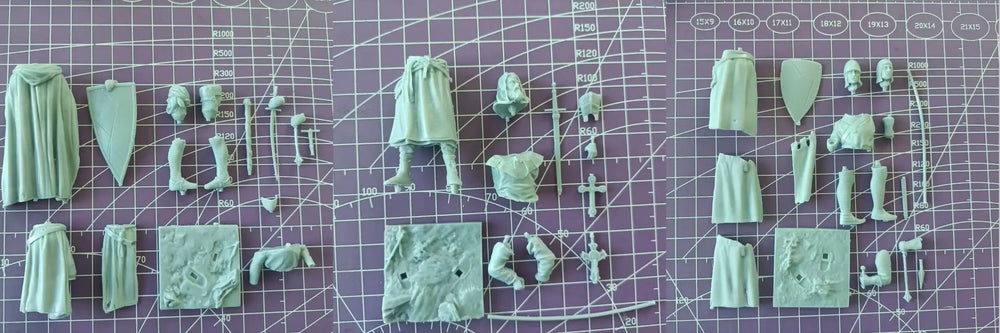 1/24 Medieval Soldiers, 3 Figures, Resin Model Figure Kit, Unassembled and Unpainted