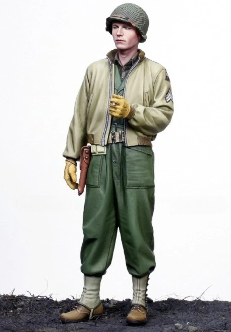 1/16 WWII Allied US Army 2AD Pilot, Resin Model Figure Kit, Unassembled and Unpainted