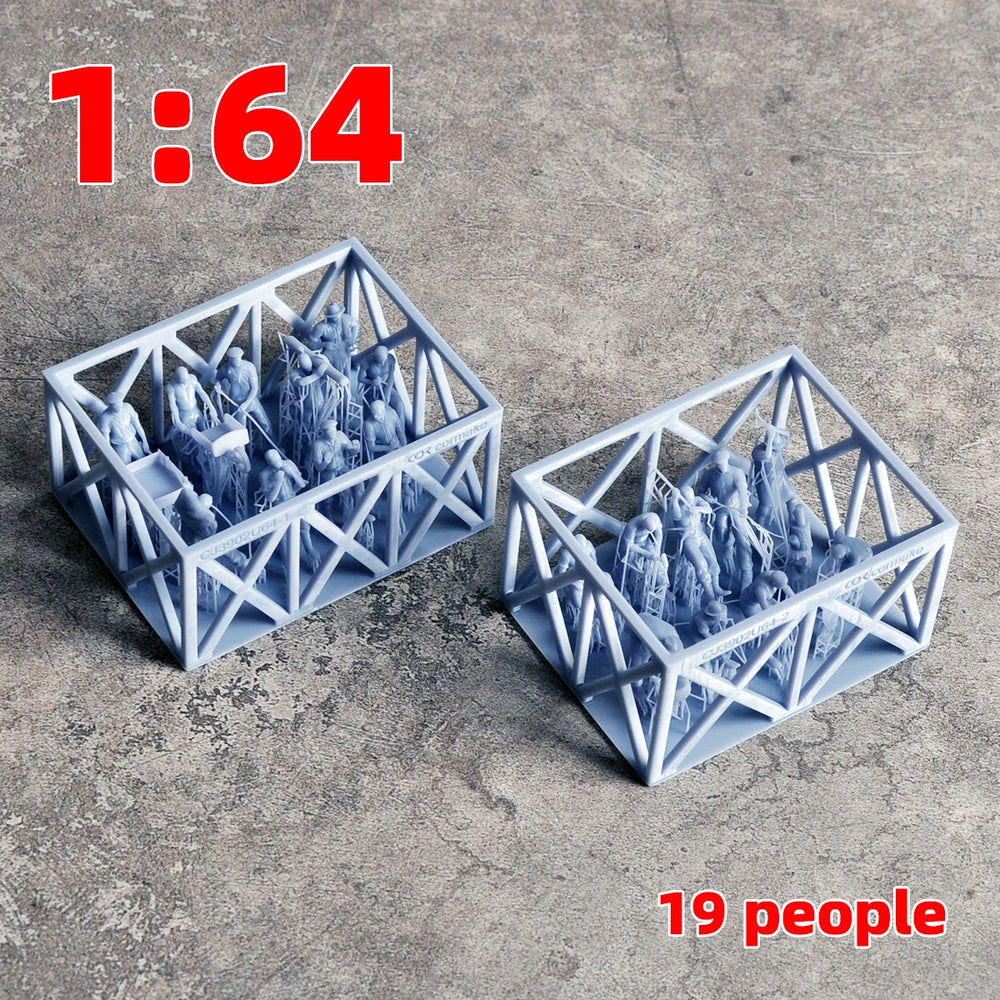 1/35 Modern Civilian Workers, 12 Figures, Resin Model Figure Kit, Unassembled and Unpainted