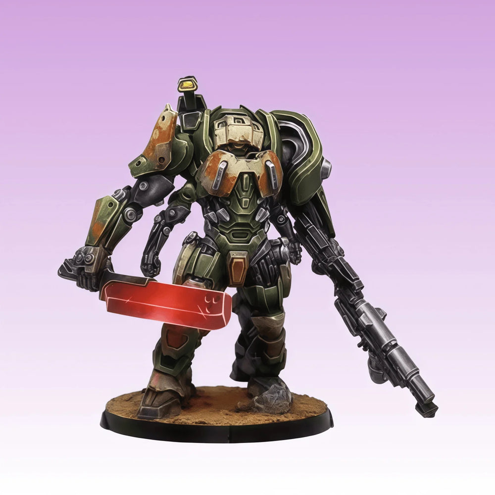 Modern Soldier in Powered Armor, Resin Model Figure Kit, Unassembled and Unpainted