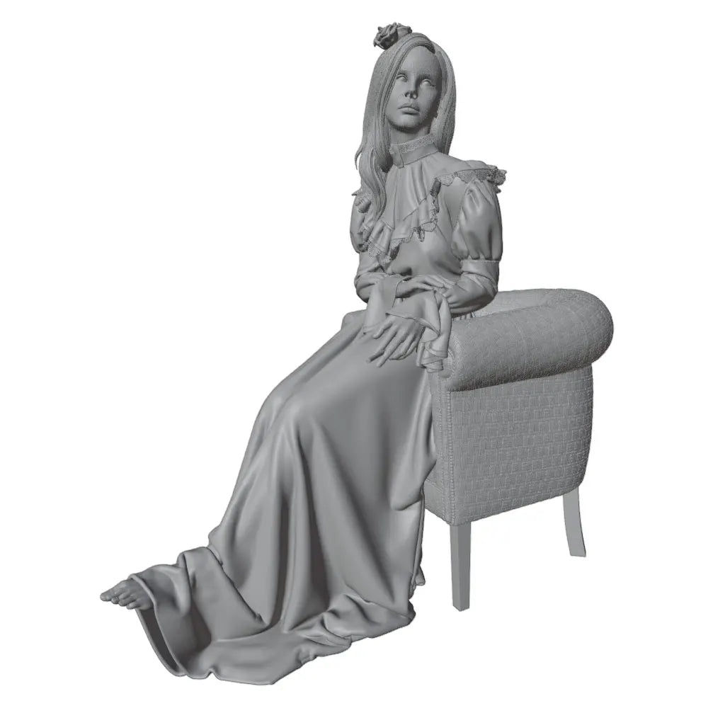 1/24 Woman in Flowing Robes Seated, Resin Model Figure Kit, Unassembled and Unpainted