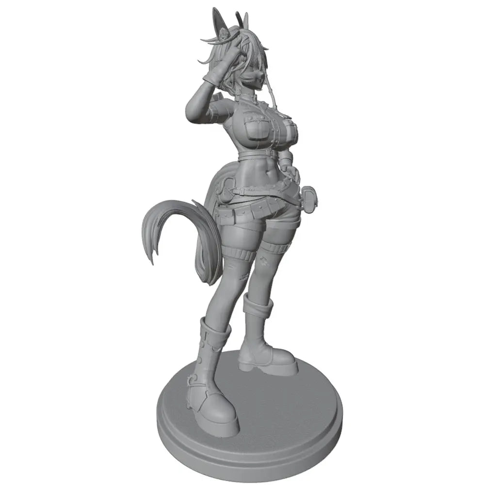 1/24 Cat-Eared Cowgirl with Lasso, Resin Model Figure Kit, Anime Theme, Unassembled and Unpainted