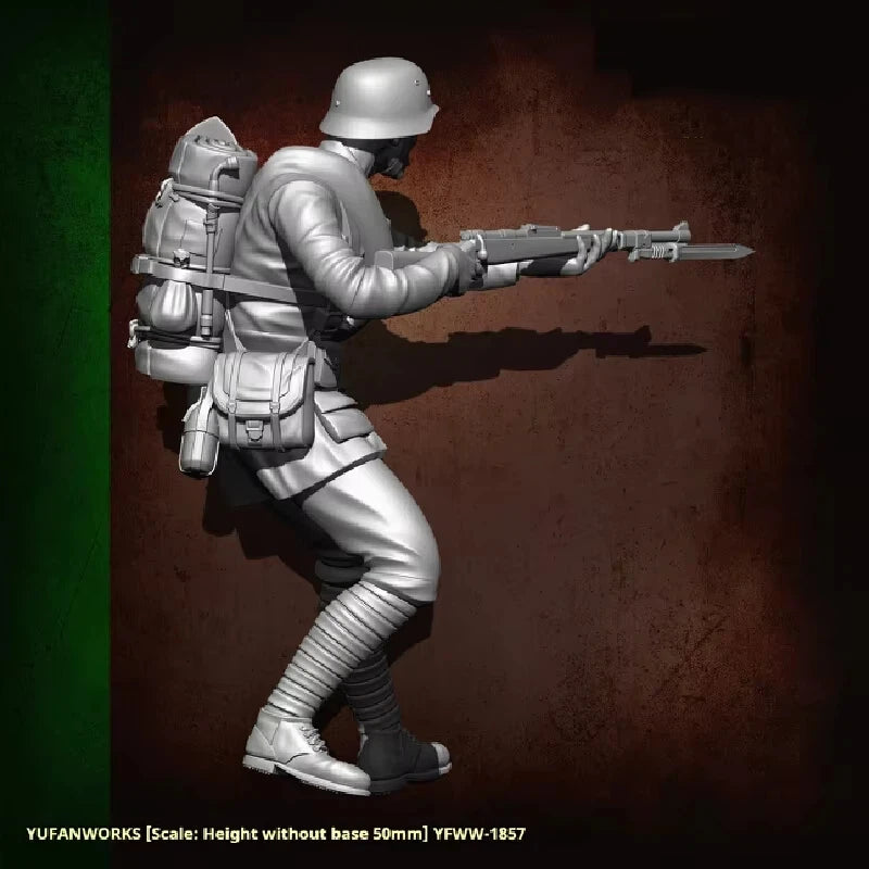 WWI Infantry Soldiers, 5 Figures, Resin Model Figure Kit, Unassembled and Unpainted