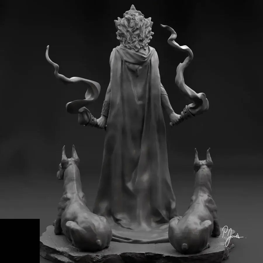 1/24 Dark Fantasy Sorceress with Familiars, Resin Model Figure Kit, Fantasy Theme, Unassembled and Unpainted