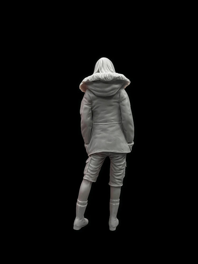 1/20 Female in Military-Style Jacket, Resin Model Figure Kit, Anime Theme, Unassembled and Unpainted