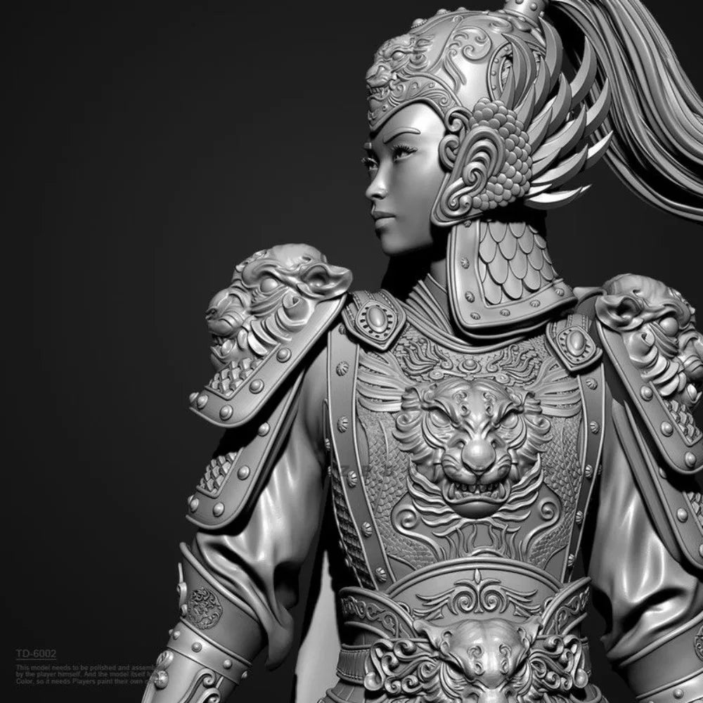 75mm Ancient Female General, Resin Model Figure Kit, Unassembled and Unpainted