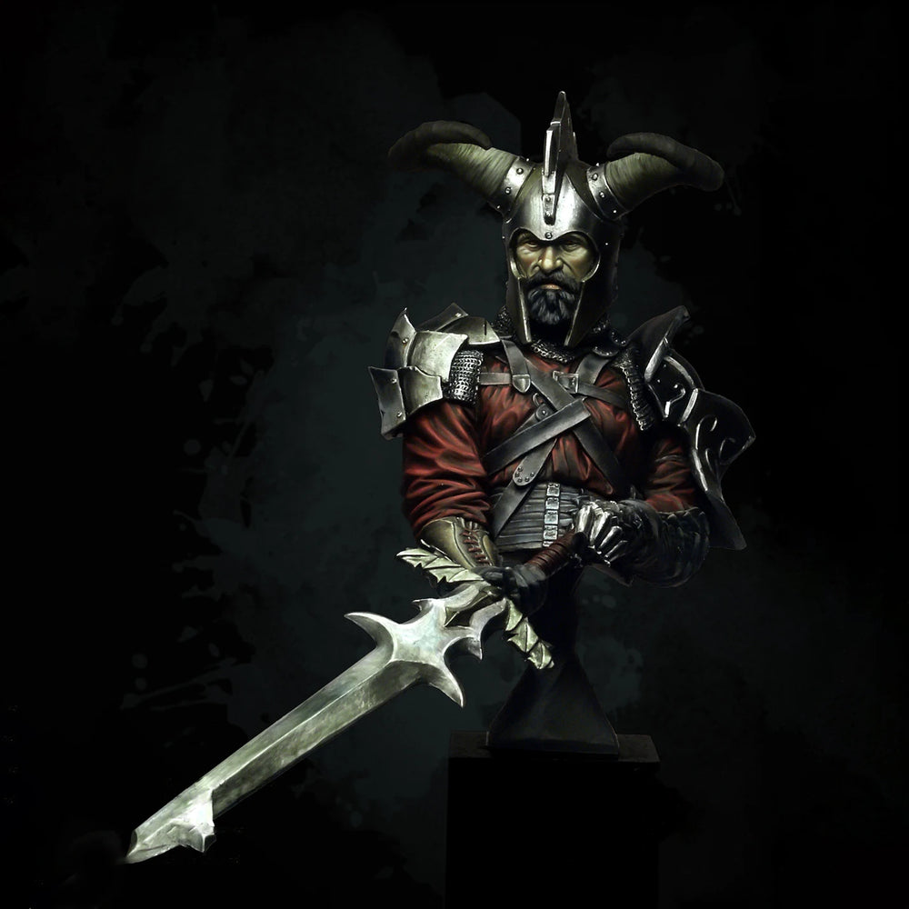 1/9 Horned Demon Warrior, Resin Model Figure Kit, Fantasy Theme, Unassembled and Unpainted