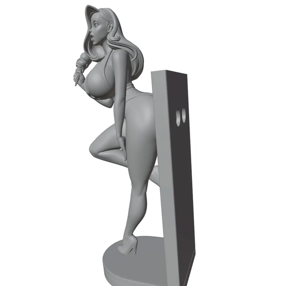 75mm Retro Pin-Up Leaning Against Wall, Resin Model Figure Kit, Unassembled and Unpainted