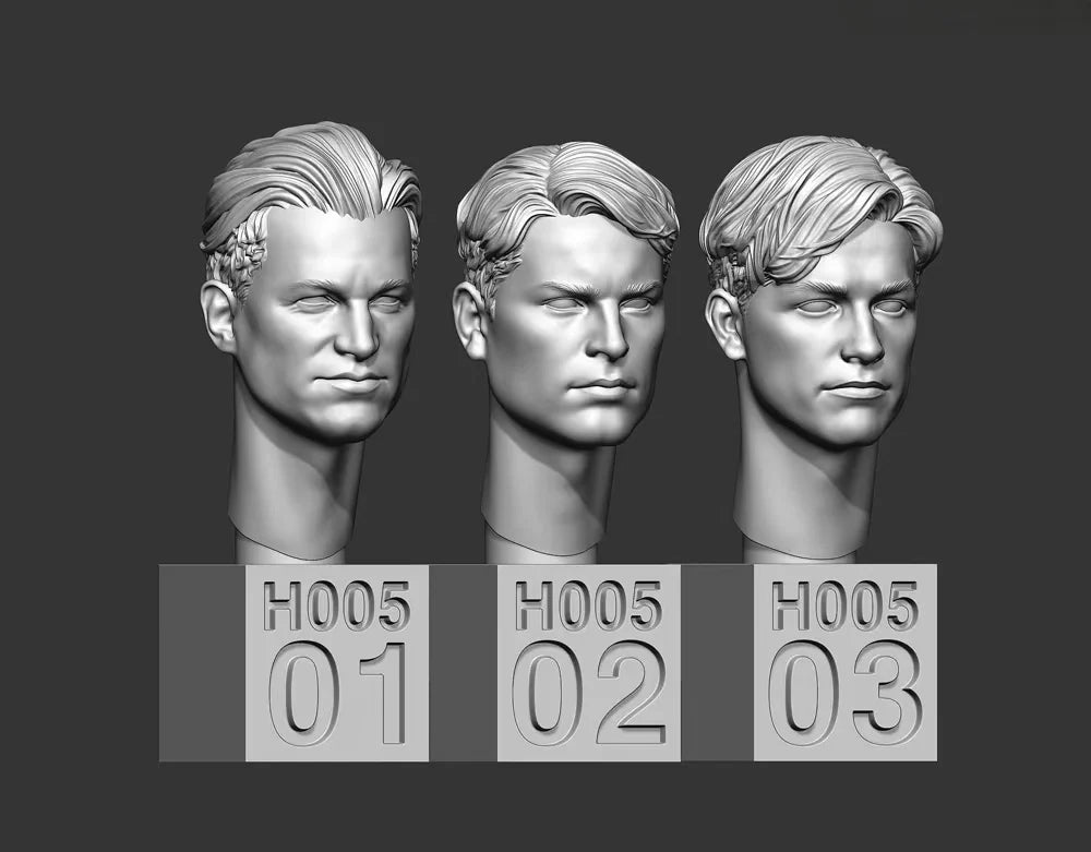 1/35 Male Character Heads, 6 Figures, Resin Model Figure Kit, Anime Theme, Unassembled and Unpainted