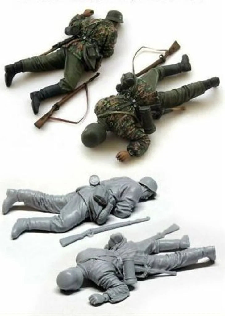 1/35 Modern Infantry Prone Tactical, 2 Figures, Resin Model Figure Kit, Unassembled and Unpainted