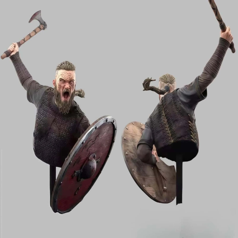 1/10 Medieval Viking Warriors, 2 Figures, Resin Model Figure Kit, Unassembled and Unpainted