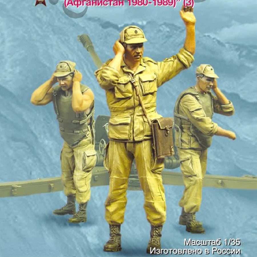 Cold War Russian Soldiers, 3 Figures, Resin Model Figure Kit, Unassembled and Unpainted