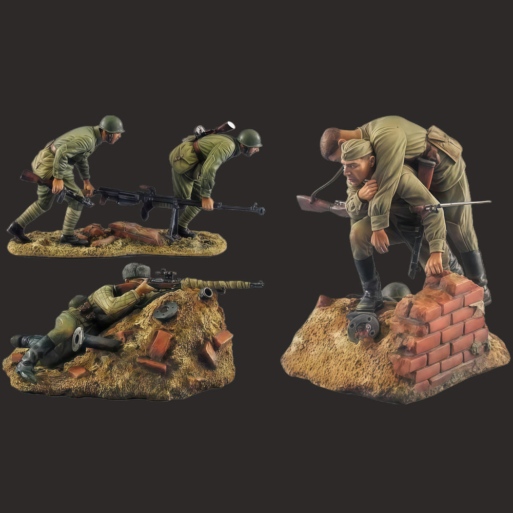 1/35 WWI Soldiers in Combat Poses, 6 Figures, Resin Model Figure Kit, Unassembled and Unpainted