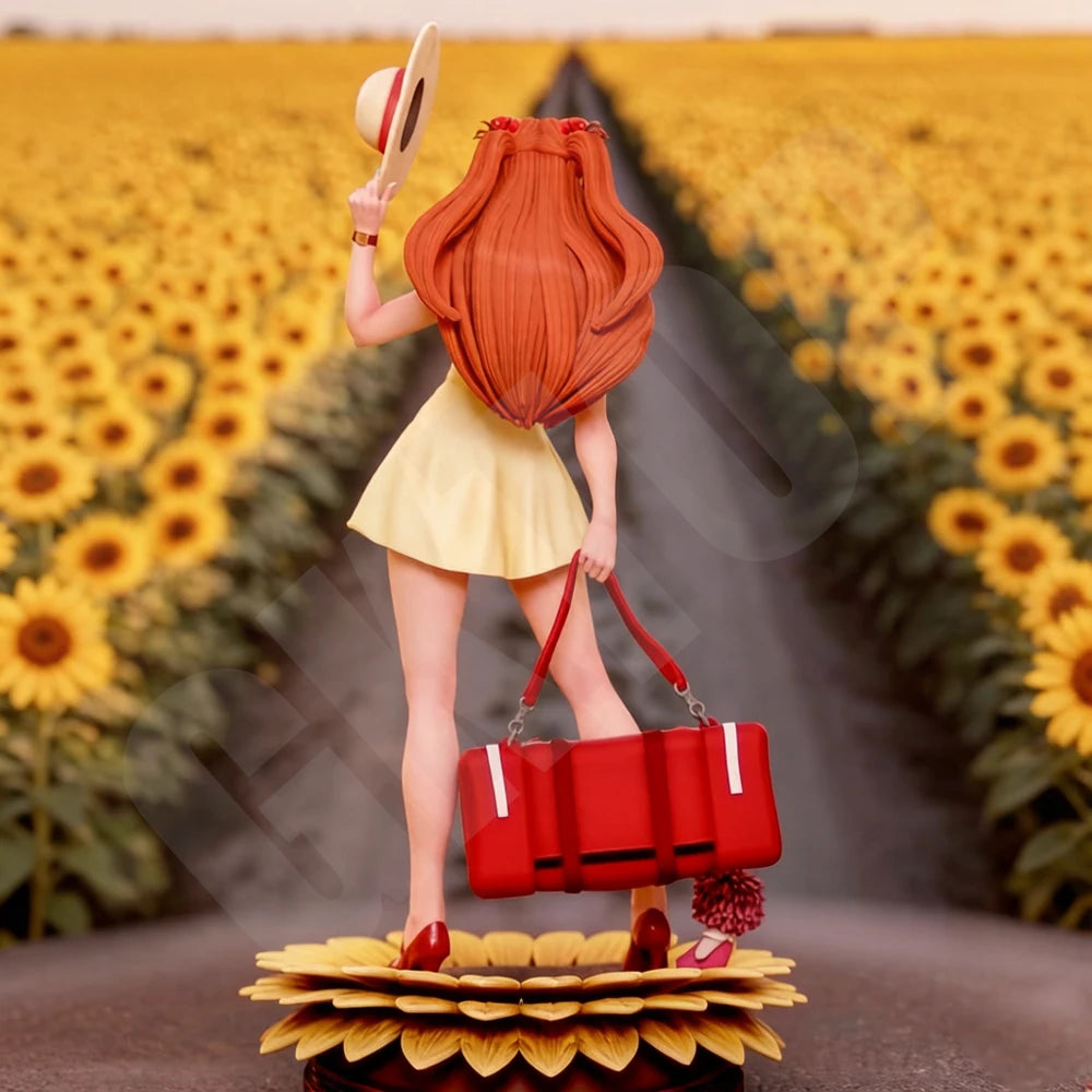 1/24 Summer Vacation Travel Girl, Resin Model Figure Kit, Unassembled and Unpainted