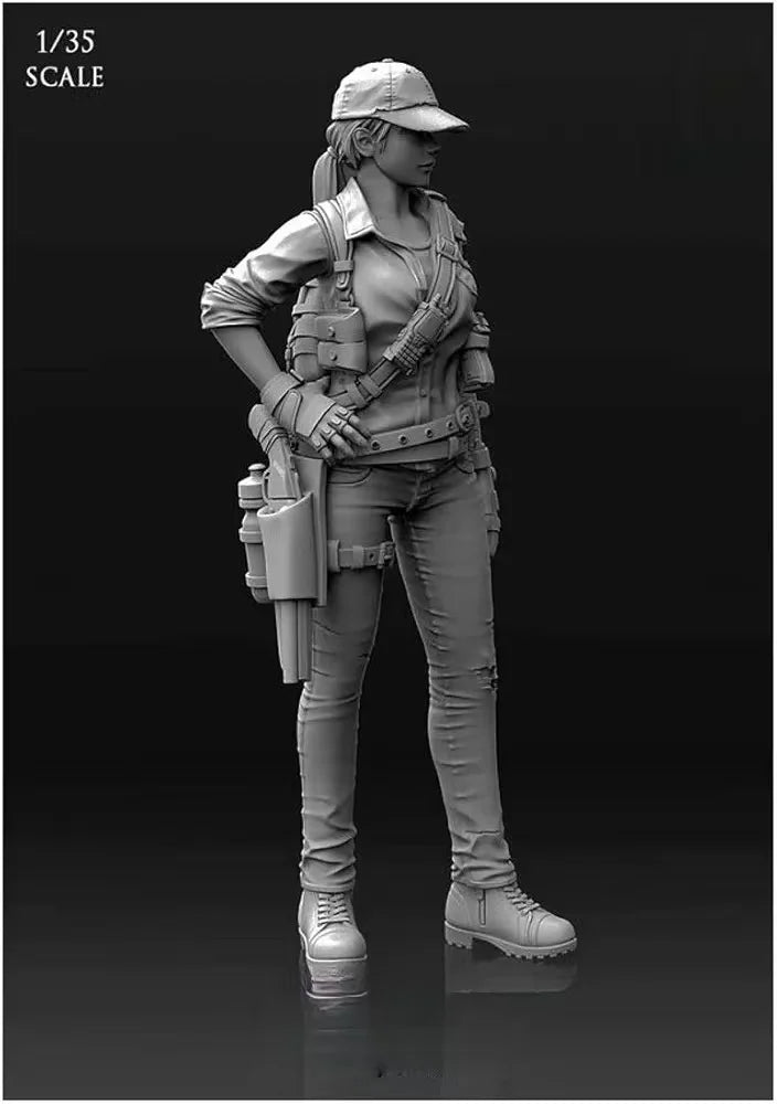 1/35 Modern Tactical Female Scout, Resin Model Figure Kit, Unassembled and Unpainted