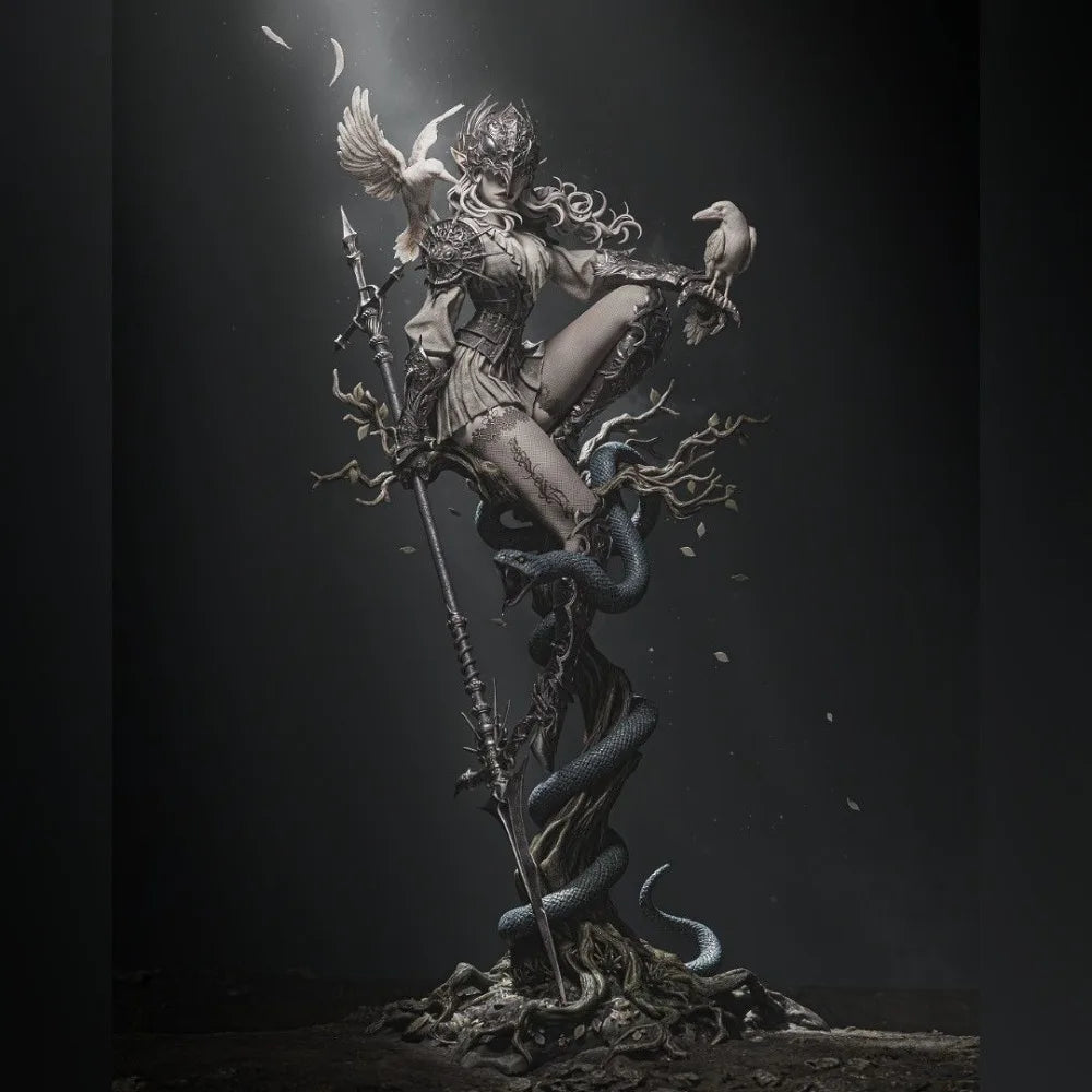 Dark Fantasy Crow Queen, Resin Model Figure Kit, Fantasy Theme, Unassembled and Unpainted