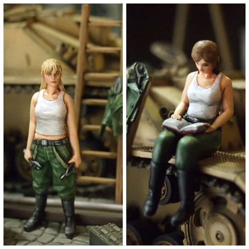 1/35 Modern Female Tactical Team, 2 Figures, Resin Model Figure Kit, Unassembled and Unpainted