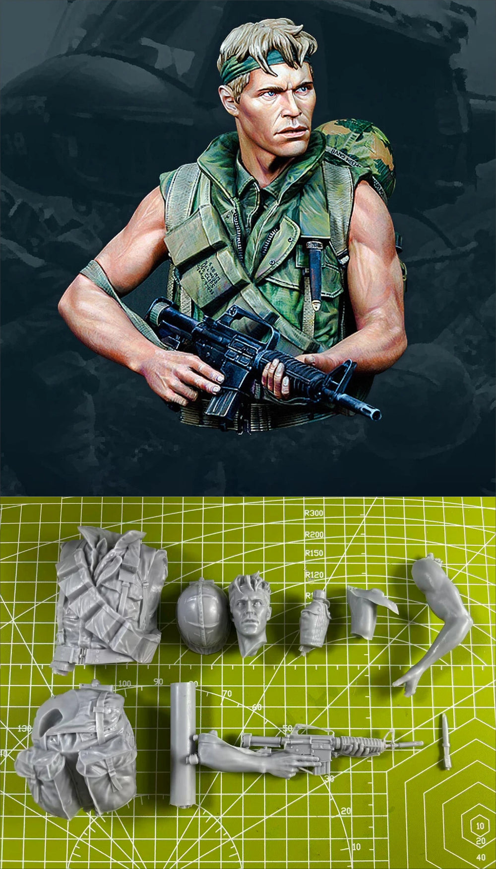 1/10 Vietnam War American Soldier, Resin Model Figure Kit, Unassembled and Unpainted