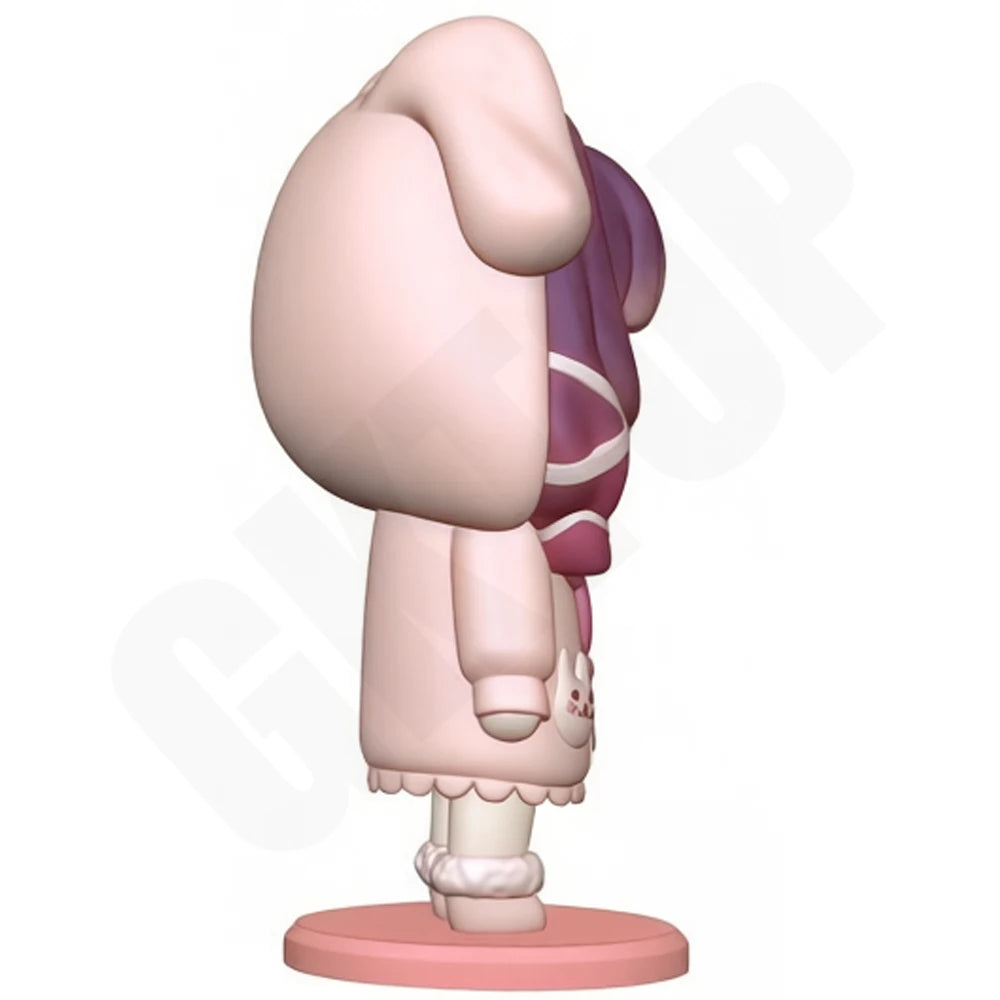 75mm Chibi Girl with Cat Ears and Bow, Resin Model Figure Kit, Anime Theme, Unassembled and Unpainted