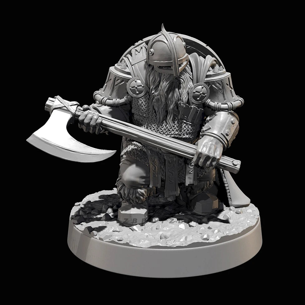 75mm Dwarf Warrior, Resin Model Figure Kit, Fantasy Theme, Unassembled and Unpainted