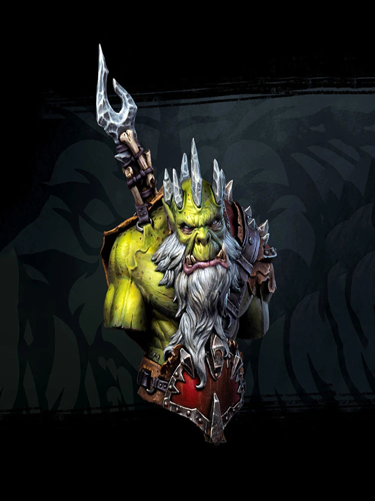 1/10 Medieval Fantasy Orc Warrior, Resin Model Bust Kit, Unassembled and Unpainted