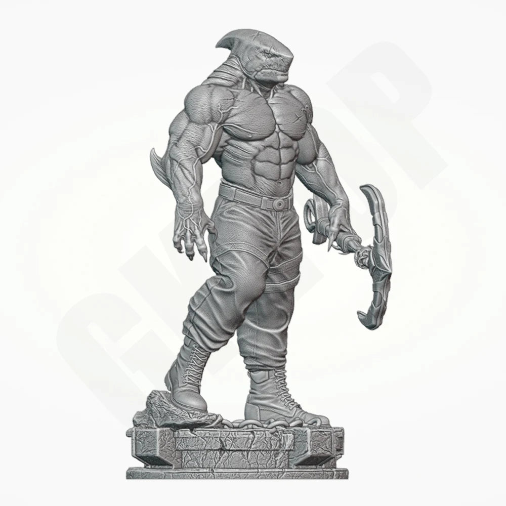 1/24 Shark Warrior, Resin Model Figure Kit, Fantasy Theme, Unassembled and Unpainted