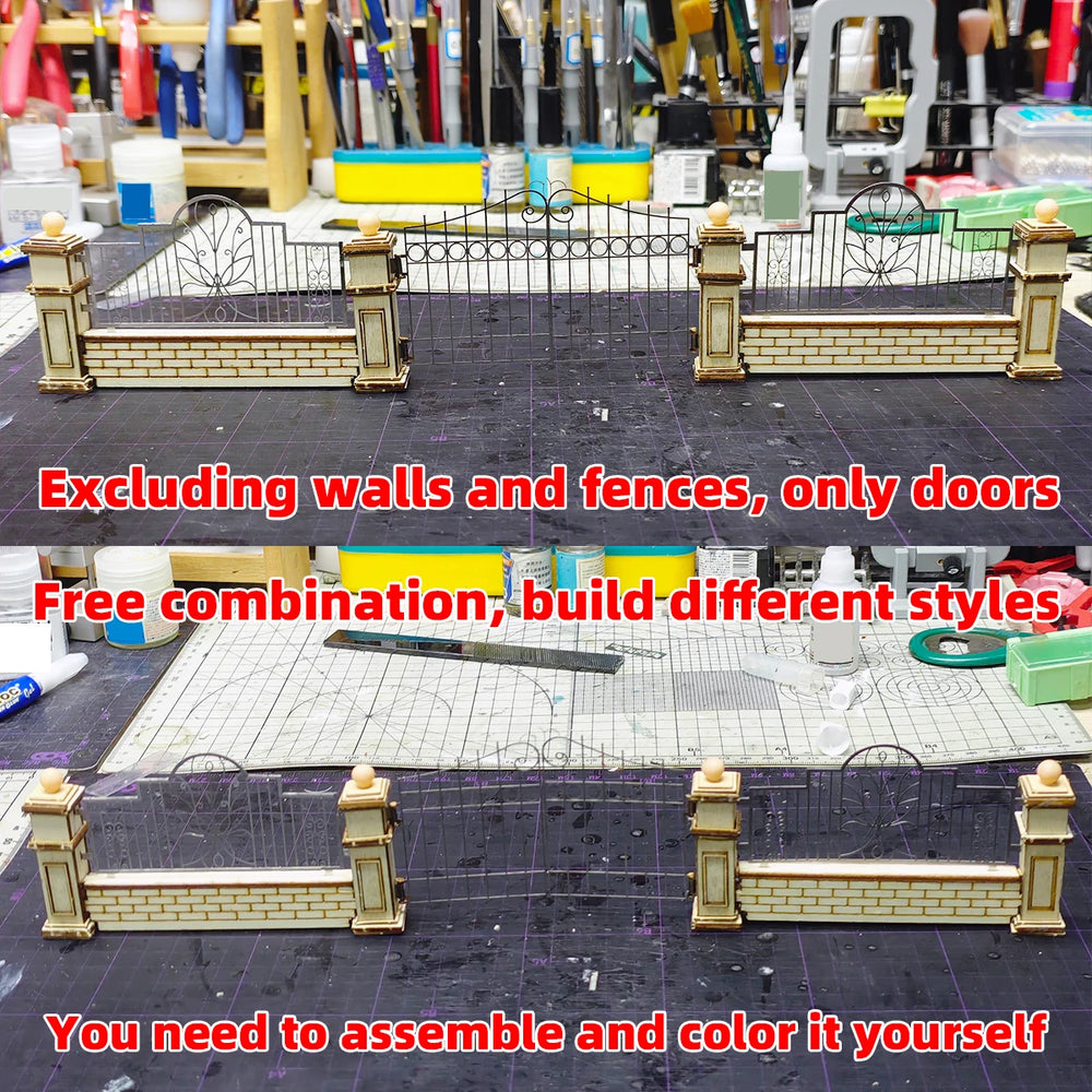 1/35 WWII Iron Gates & Fencing, Resin Model Diorama Kit, Unassembled and Unpainted