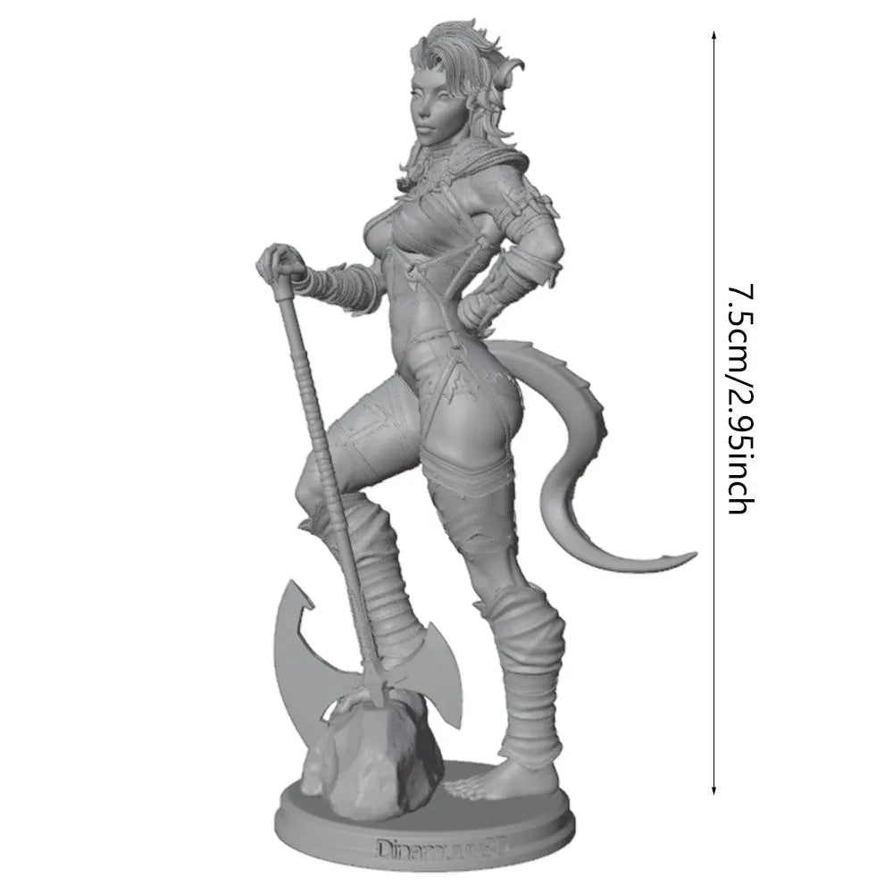 75mm Female Orc Warrior, Resin Model Figure Kit, Fantasy Theme, Unassembled and Unpainted