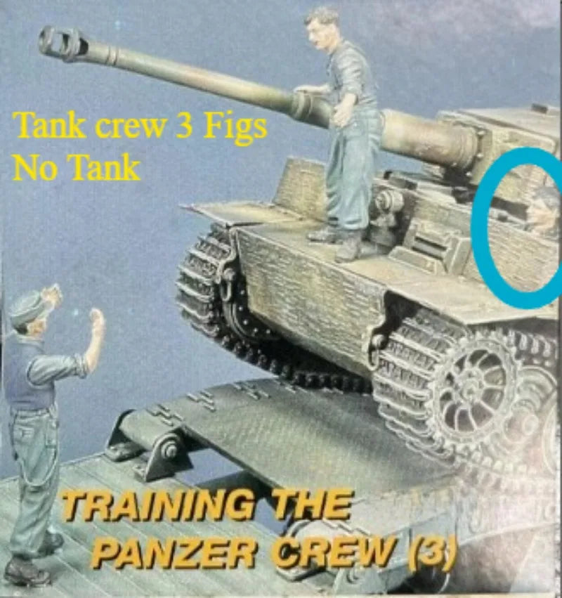 1/35 WWII German Panzer Five-Man Crew, 3 Figures, Resin Model Figure Kit, Unassembled and Unpainted