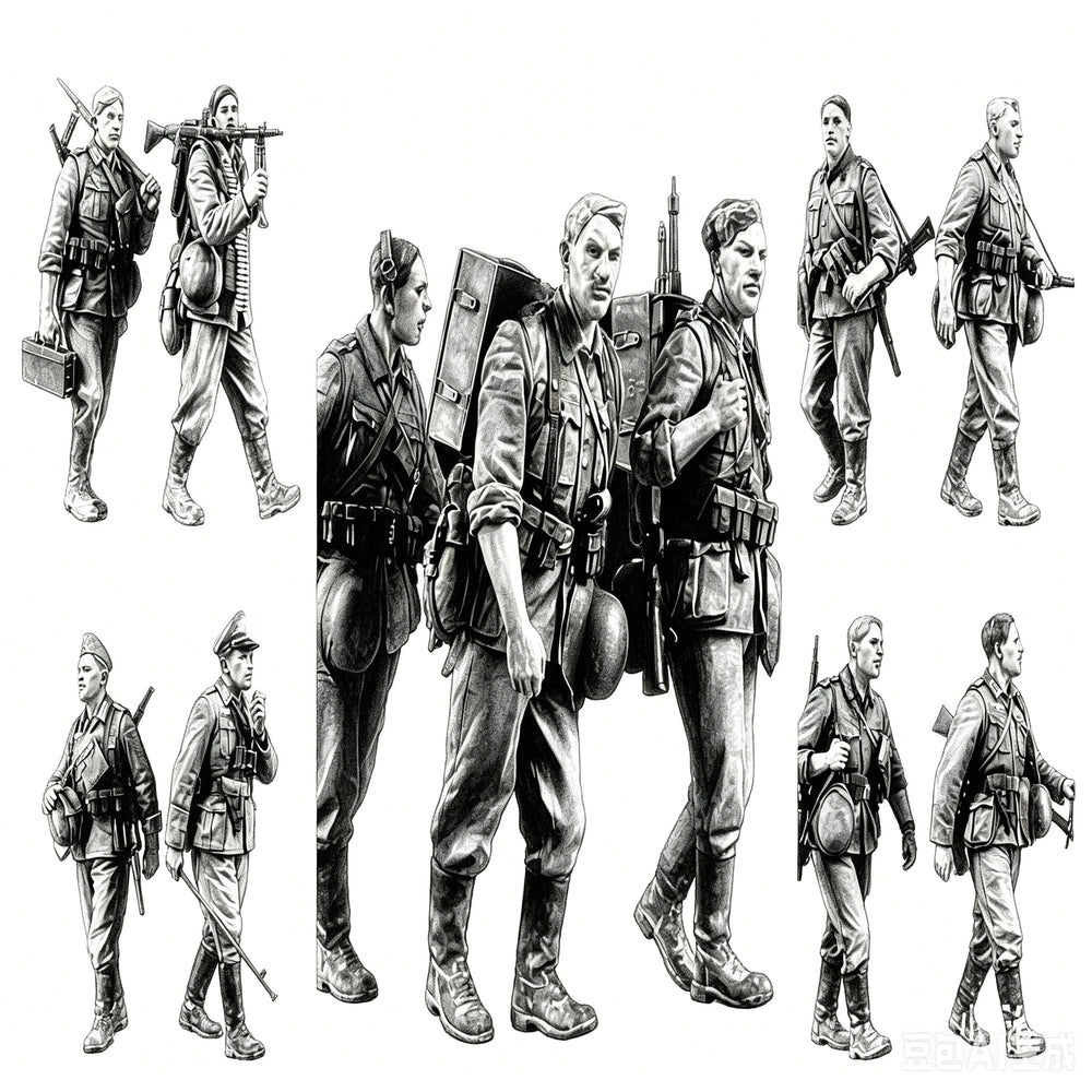 1/35 Modern Infantry Squad Assaulting Fortified Position, 12 Figures, Resin Model Figure Kit, Unassembled and Unpainted