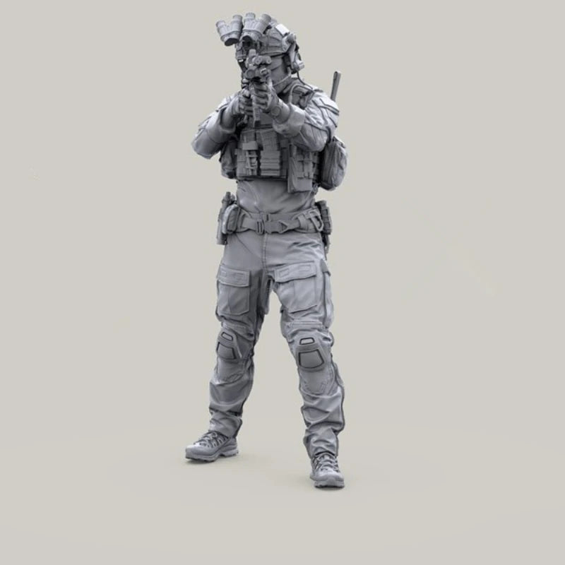 1/35 Modern US Tactical Operator with Plate Carrier, Resin Model Figure Kit, Unassembled and Unpainted