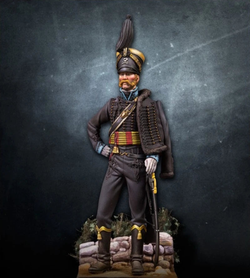 1/24 Napoleonic Hussar Officer, Resin Model Figure Kit, Unassembled and Unpainted