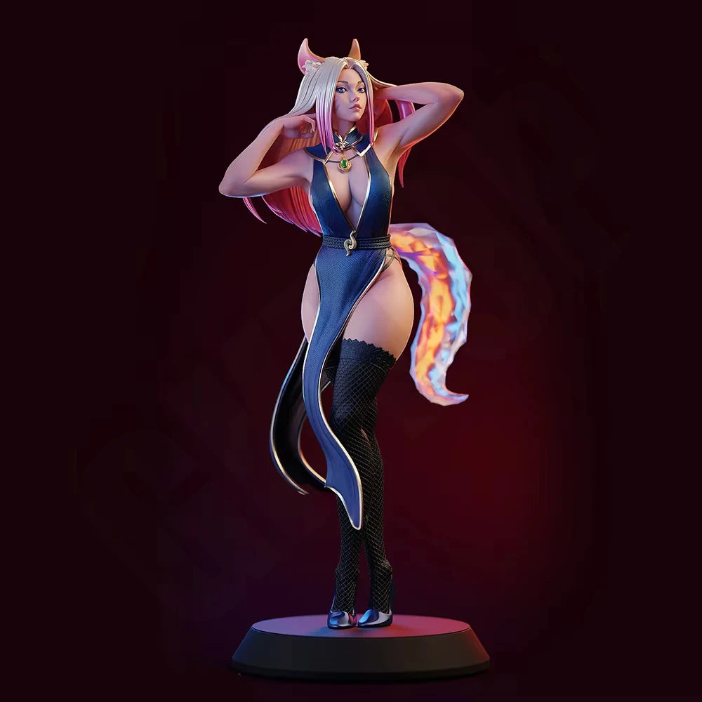 1/24 Ahri, Resin Model Figure Kit, Anime Theme, Unassembled and Unpainted