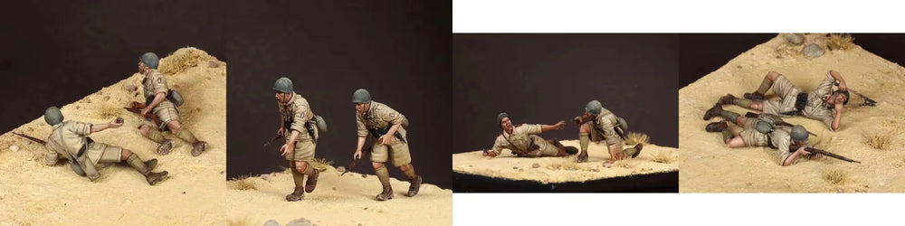1/35 WWI Infantry in Trench Combat, 4 Figures, Resin Model Figure Kit, Unassembled and Unpainted