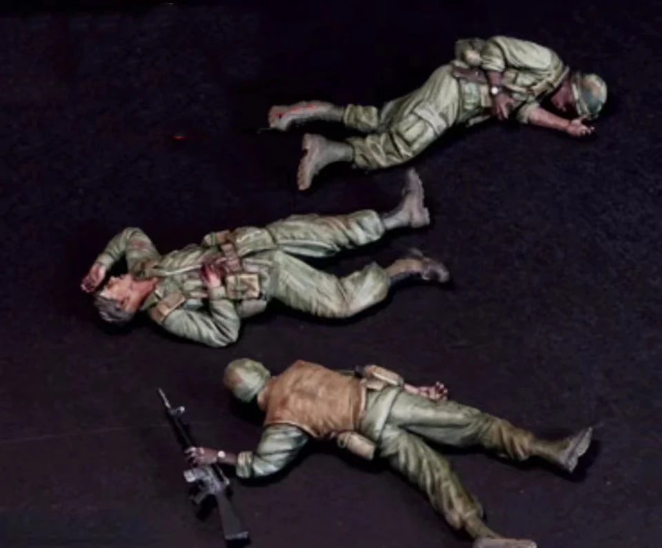 1/35 Modern Military Prone Soldiers, 3 Figures, Resin Model Figure Kit, Unassembled and Unpainted