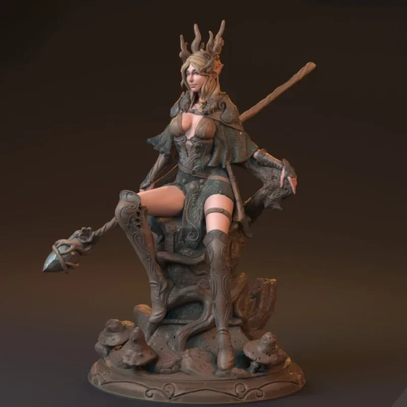 1/24 Wizard Queen Elf Witch, Resin Model Figure Kit, Fantasy Theme, Unassembled and Unpainted