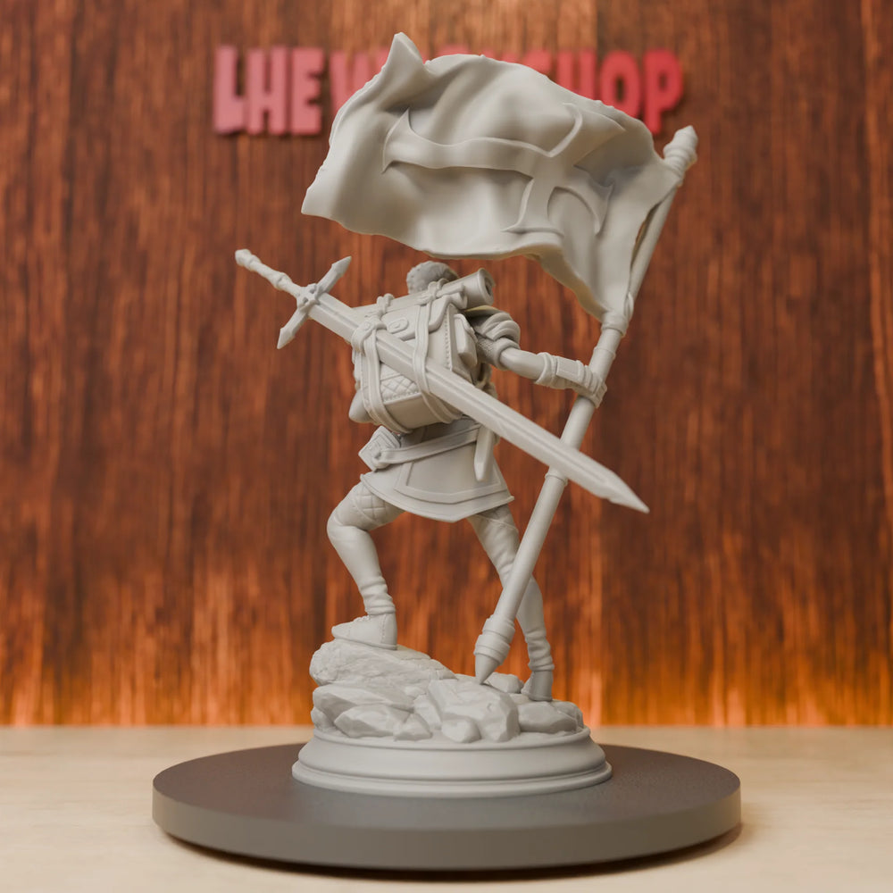 28mm Medieval Knight's Squire, Resin Model Figure Kit, Unassembled and Unpainted