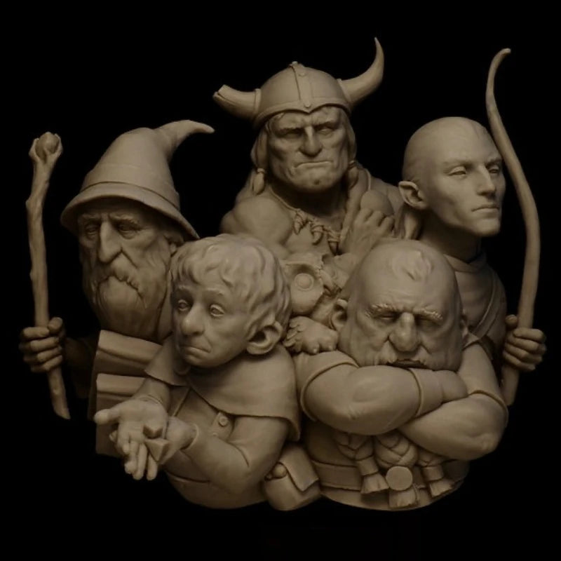 1/12 Viking Dungeon Friends Character, 6 Figures, Resin Model Bust Kit, Fantasy Theme, Unassembled and Unpainted