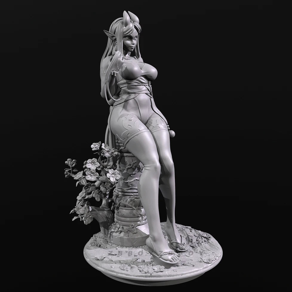 90mm Elf Sorceress, Resin Model Figure Kit, Fantasy Theme, Unassembled and Unpainted