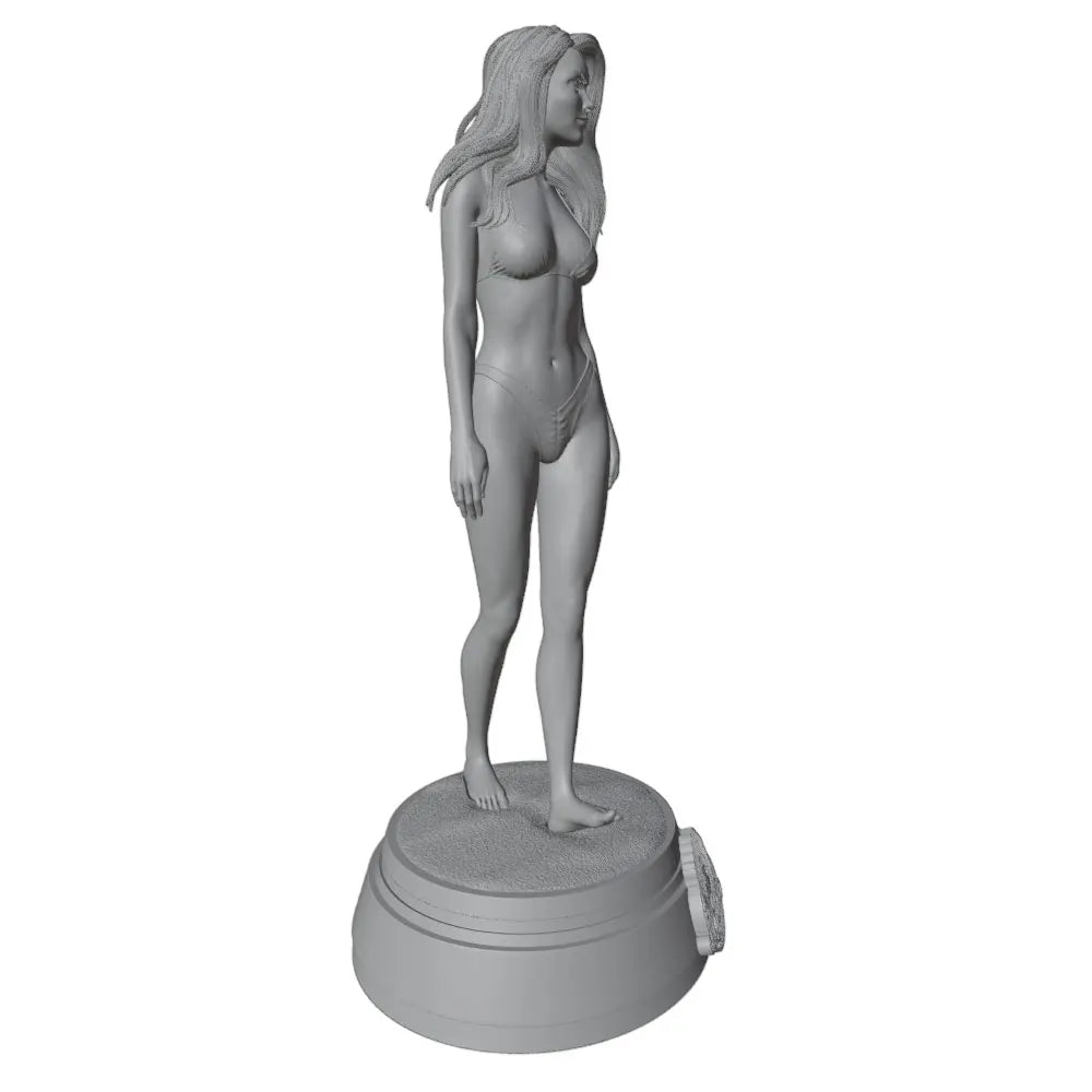1/24 Blonde Pin-up in Blue Bikini, Resin Model Figure Kit, Unassembled and Unpainted