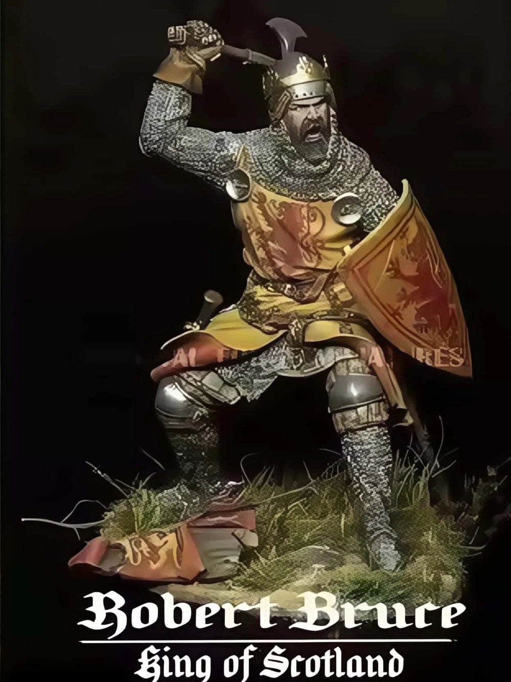 1/24 Medieval Robert the Bruce Wielding War Axe, Resin Model Figure Kit, Unassembled and Unpainted