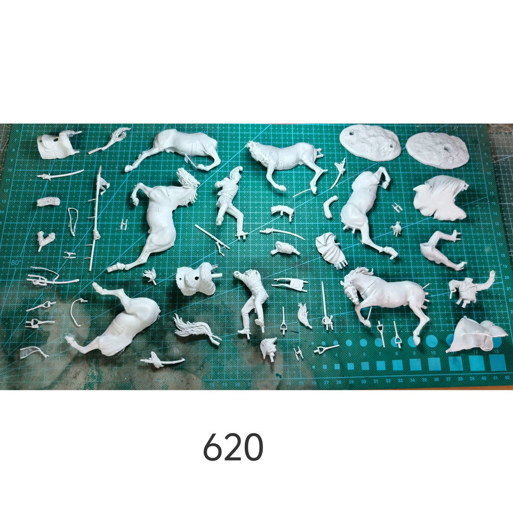 1/32 Medieval Fantasy Knights, 4 Figures, Resin Model Figure Kit, Unassembled and Unpainted