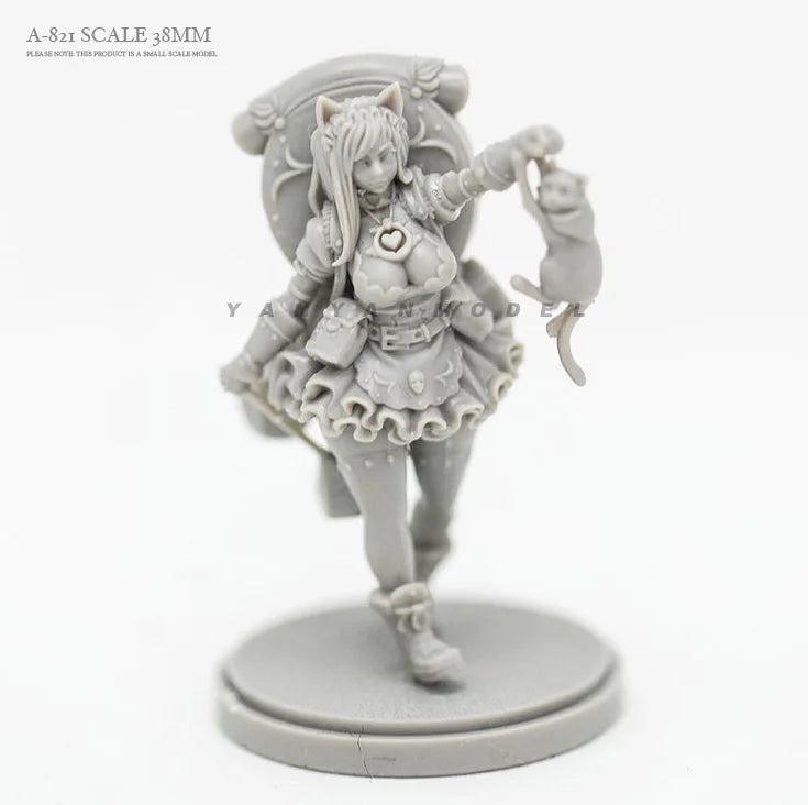 Fantasy Female, 2 Figures, Resin Model Figure Kit, Anime Theme, Unassembled and Unpainted