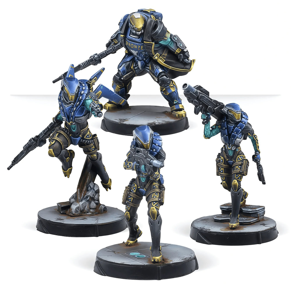 40mm Futuristic Mecha Warrior, 3 Figures, Resin Model Figure Kit, Sci-Fi Theme, Unassembled and Unpainted