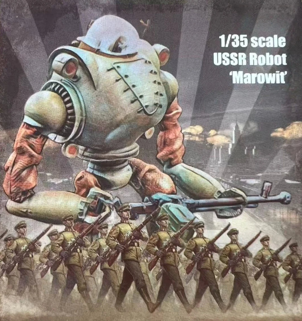 1/35 Soviet Malovik Robot, Resin Model Figure Kit, Sci-Fi Theme, Unassembled and Unpainted